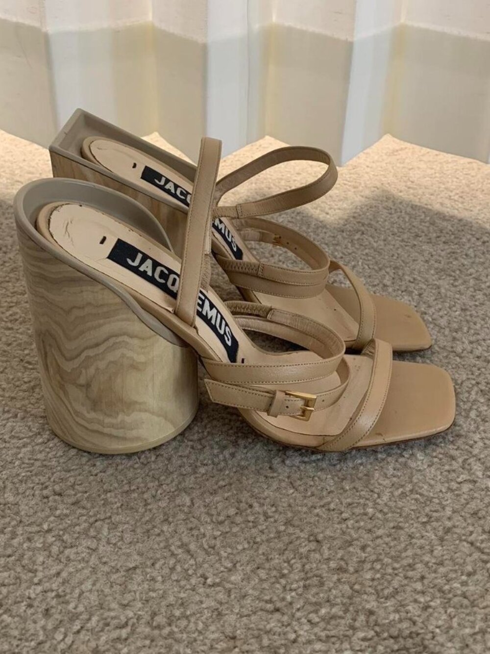 Knockout Jacquemus Leather & Wood Heeled Sandals